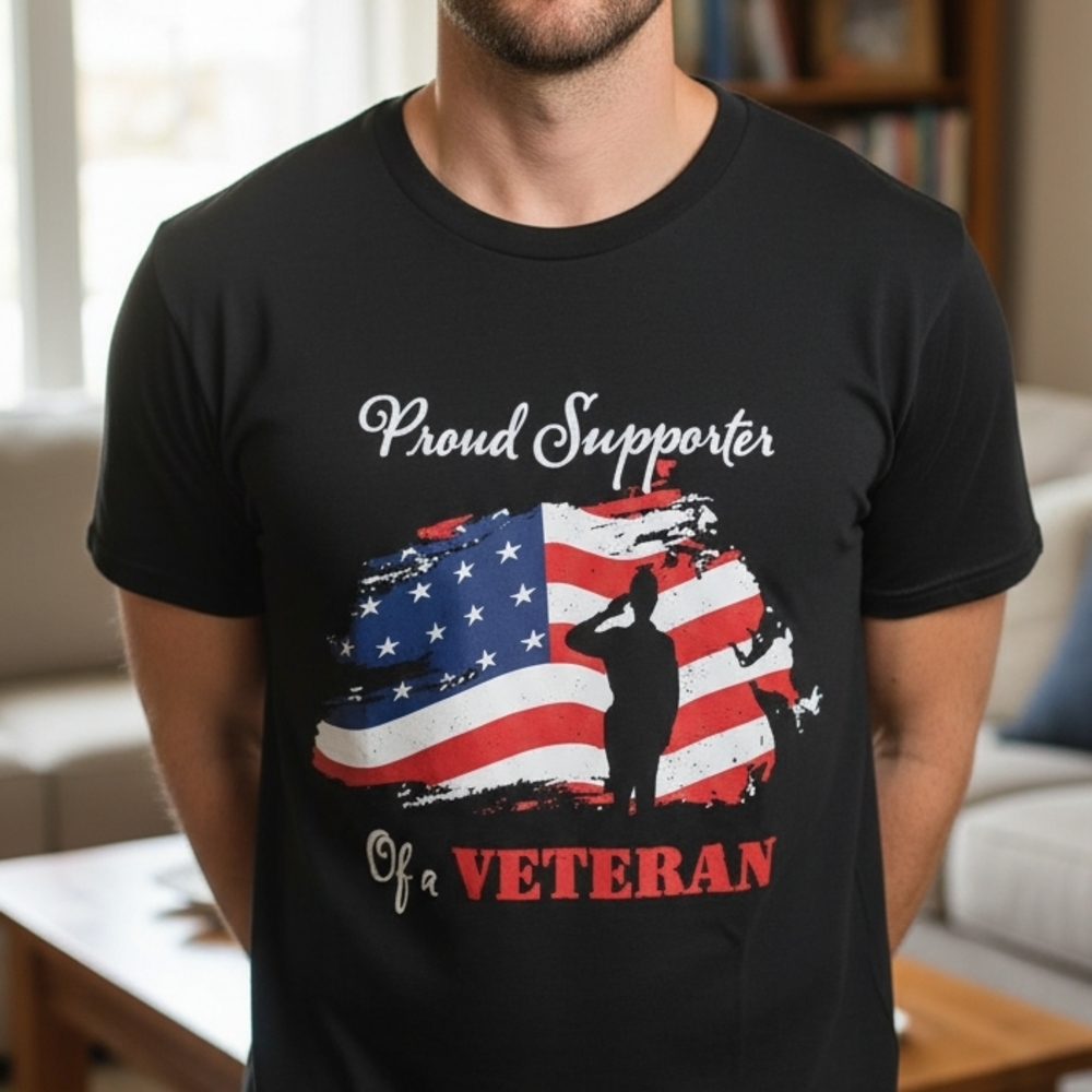 Men's Black Patriotic Veteran T-Shirt